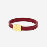 Bracelet MAES Paris B240 en mycelium rouge carmin et fermoir doré