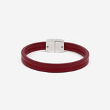 Bracelet MAES Paris B240 en mycelium rouge carmin et fermoir argenté