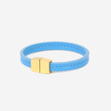 Bracelet MAES Paris B240 en mycelium bleu denim et fermoir doré