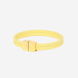 Bracelet MAES Paris B240 en mycelium jaune saffiano et fermoir doré