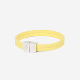 Bracelet MAES Paris B240 en mycelium jaune saffiano et fermoir argenté