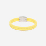 Bracelet MAES Paris B240 en mycelium jaune saffiano et fermoir argenté